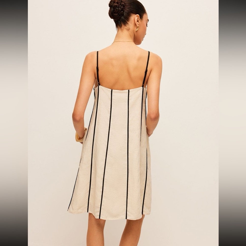 Elegant Striped Cream Dress
